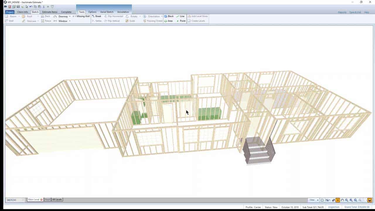 xactimate insurance claims software 3d view